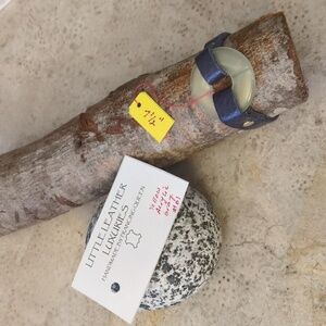 Handmade Genuine Leather Acrylic Karma Circle Bracelet Yellow Gray #01